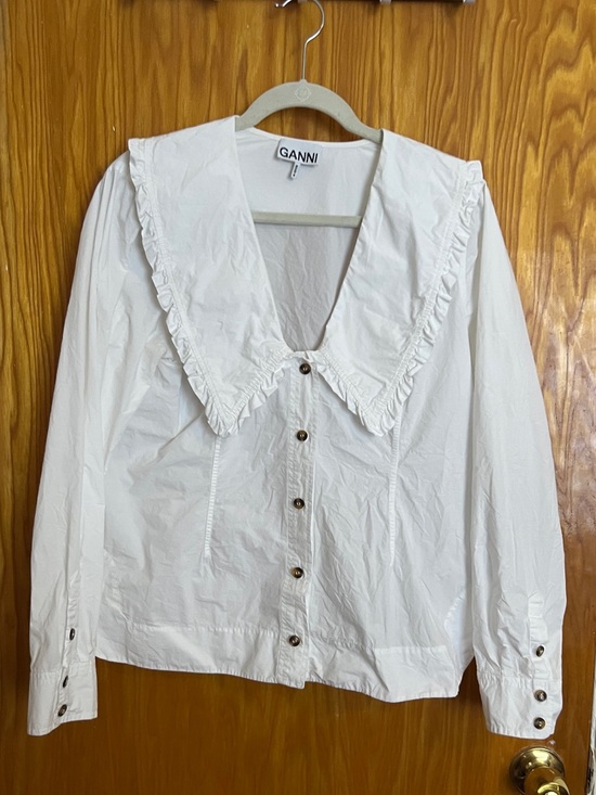 Ganni Tops - Ganni poplin large collar top